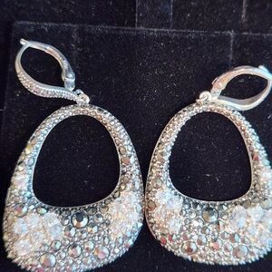 Elegant .925 Sterling Silver/Rhinestone/Marcasite Earrings